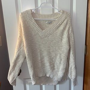 Sweater American Eagle cream/white color